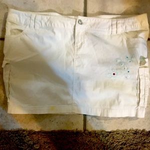 Short mini skirt….white